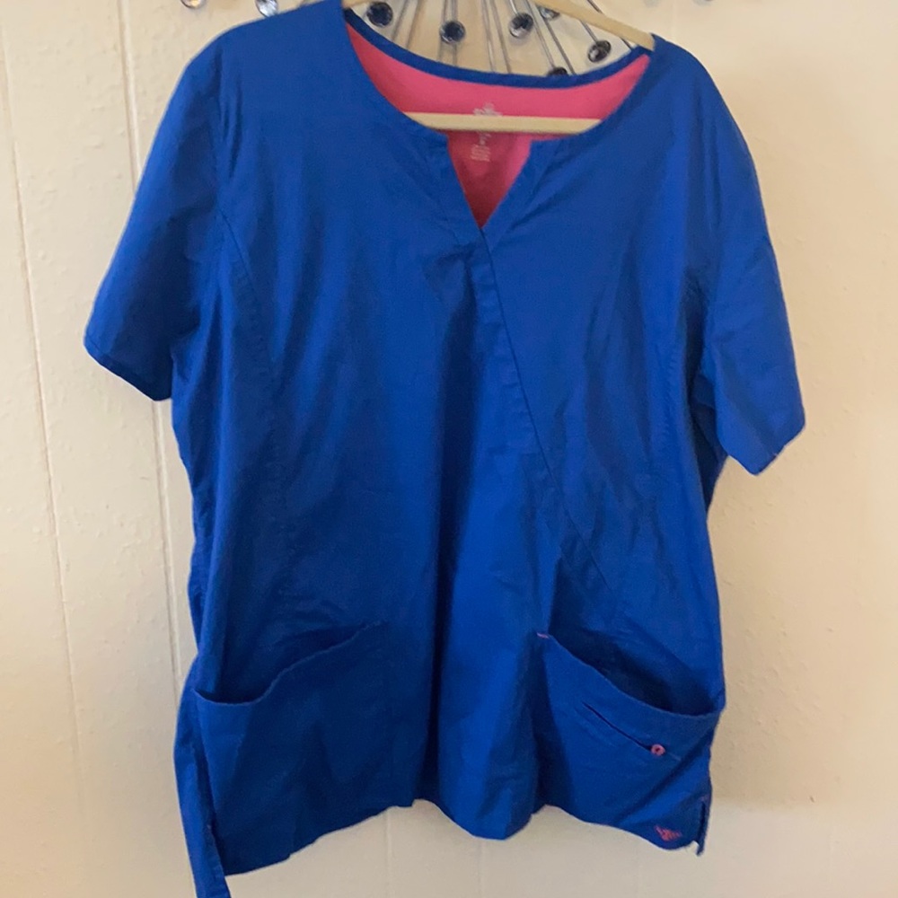 Couture blue scrub top